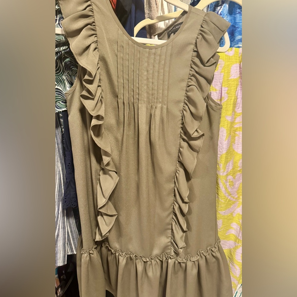 Banana Republic Olive Ruffle Top